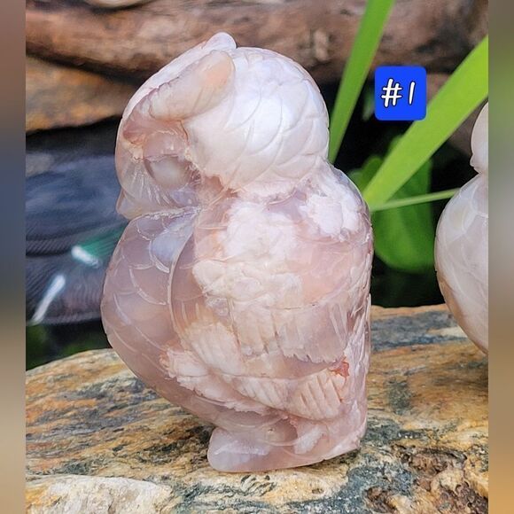 Flower Agate Owl - Picture 4 of 7